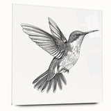 Colorful acrylic glass wall art featuring a detailed hummingbird design, showcasing vibrant colors and intricate patterns, perfect for home decor.