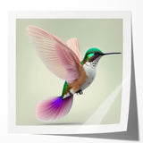 Colorful wall art collection featuring vibrant hummingbird designs printed on glossy photo paper, ideal for home decor or gift-giving, showcasing intricate details and rich colors.