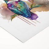 Vibrant rolled canvas artwork showcasing intricate hummingbird designs with vivid colors, perfect for enhancing any room's decor, elegantly packaged for safe delivery.