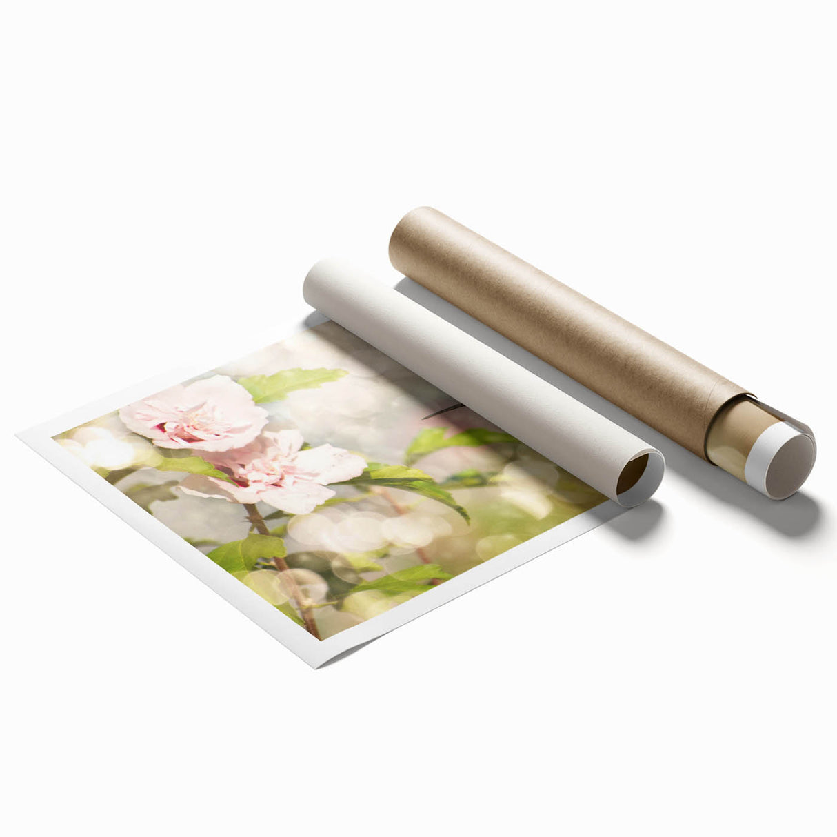 Colorful rolled print showcasing a hummingbird design, featuring vibrant hues of green, blue, and pink. Perfect for nature-themed decor, this art adds a lively touch to any space. Packaged securely for easy display.