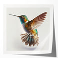 Vibrant hummingbird wall art collection displayed in a glossy photo print mockup, showcasing colorful designs perfect for enhancing home decor and nature-themed spaces.