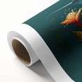 Vibrant rolled canvas artwork showcasing a colorful hummingbird design, perfect for home decor, elegantly packaged in a protective cardboard tube.