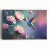 Vibrant hummingbird wall art collection on stretched canvas, showcasing intricate designs in bright colors, perfect for enhancing home decor.