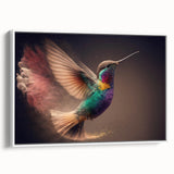 Framed hummingbird wall art collection displayed on a white background, featuring vibrant colors and intricate details, perfect for nature-themed decor.