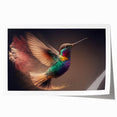 Colorful hummingbird wall art design featuring vibrant hues of green, blue, and pink, showcasing intricate details and a lively nature theme, perfect for home decor.