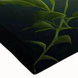 Vibrant close-up of a stretched canvas featuring a hummingbird design in rich colors, showcasing intricate details of the artwork ideal for nature-themed decor.