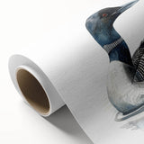 Loon design wall art on rolled canvas showcasing vibrant colors and intricate details, perfect for enhancing modern home decor. Packaged securely in a tube.