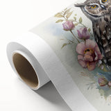 Rolled canvas showcasing a vibrant owl design, featuring intricate details and rich colors, ideal for enhancing home decor and artistic spaces.
