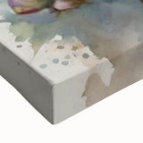 Close-up of a vibrant owl design stretched canvas wall art, showcasing rich colors and intricate details, perfect for enhancing any home decor style.