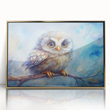 Framed wall art featuring a detailed owl design in gold acrylic with a modern aesthetic, perfect for enhancing home decor and adding a touch of elegance.