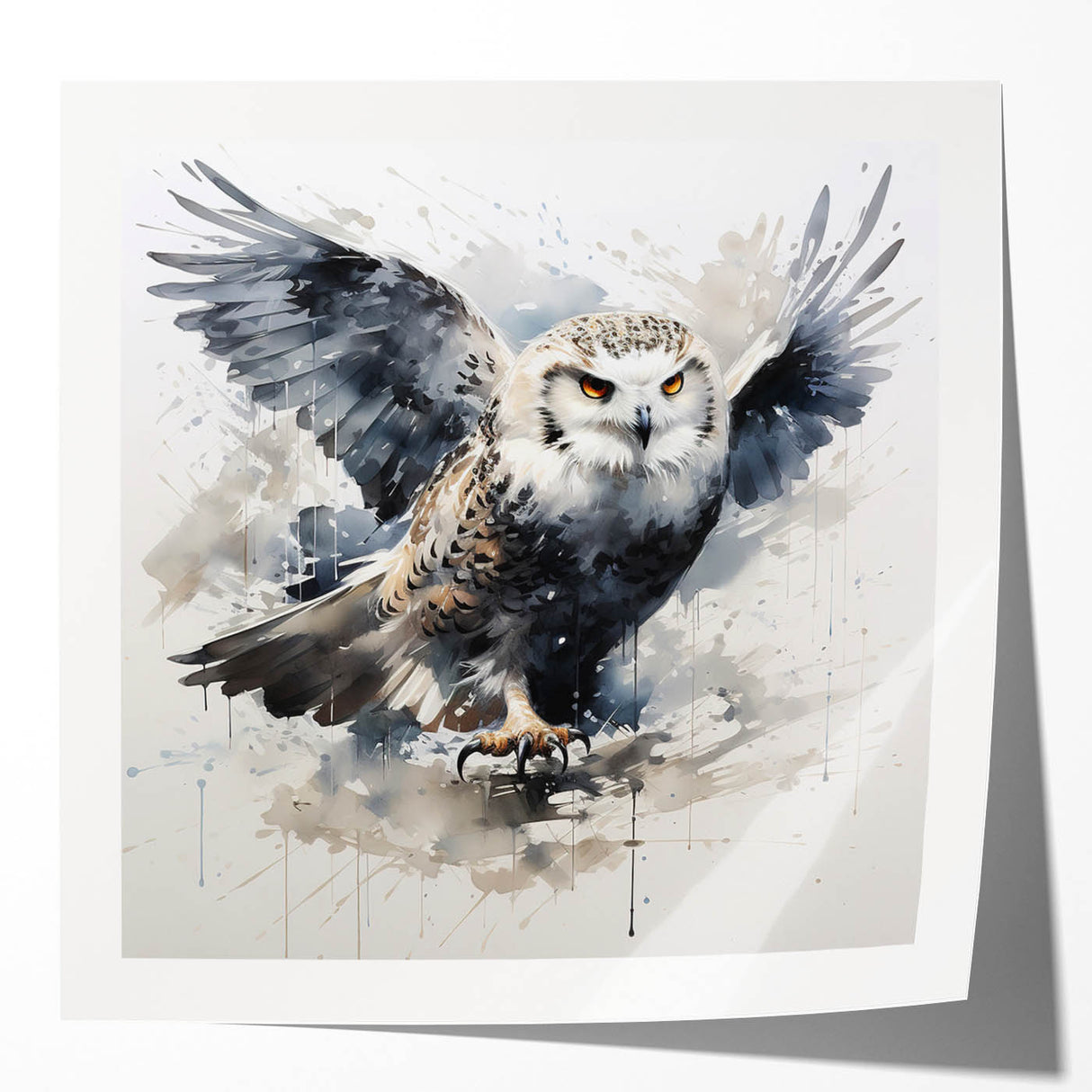 Owl wall art collection featuring intricate, glossy prints showcasing vibrant colors and detailed designs, perfect for home decor or art enthusiasts.