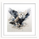 Framed wall art collection showcasing a beautifully designed owl illustration in a white mat, perfect for adding a touch of elegance to any room decor.