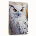 Acrylic glass wall art featuring a side view of an owl design, showcasing intricate details and vibrant colors, ideal for nature-themed decor.