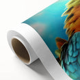 Vibrant rolled canvas wall art showcasing a colorful parrot design, featuring detailed feathers and bright hues, perfect for enhancing home decor.