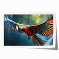 Colorful rolled print showcasing a vibrant parrot design from the Birds & Parrots wall art collection, perfect for enhancing home decor with a tropical touch.