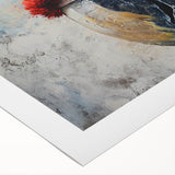 Vibrant rolled canvas featuring a colorful parrot design, showcasing tropical birds in a lush jungle setting, ideal for home decor and nature lovers.