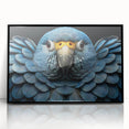Framed wall art featuring a vibrant design of colorful parrots on a black background, ideal for enhancing modern home decor with a tropical touch.