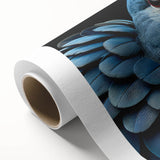 Colorful rolled canvas featuring a vibrant design of tropical parrots in a lush jungle setting, perfect for adding a lively touch to home decor. The artwork showcases intricate details and bright hues, ideal for bird lovers and nature enthusiasts.