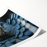 Vibrant wall art featuring colorful parrots in a tropical setting, printed on high-quality canvas and rolled for easy shipping, perfect for home decor enthusiasts.