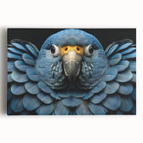 Vibrant stretched canvas wall art featuring a colorful parrot design, showcasing intricate details and a tropical theme, ideal for home decor and bird enthusiasts.