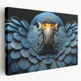 Vibrant canvas wall art depicting colorful parrots and tropical foliage, showcasing intricate details and a lively design, perfect for bird lovers and home decor enthusiasts.