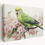 Vibrant stretched canvas wall art showcasing a colorful parrot design, perfect for adding a tropical flair to home décor. Ideal for bird lovers and art enthusiasts.