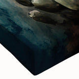 Close-up of a vibrant stretched canvas artwork featuring a colorful parrot design, showcasing intricate details and textures, perfect for bird lovers’ decor.