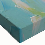 Vibrant close-up of a stretched canvas wall art piece showcasing a colorful parrot design, featuring intricate details and vivid colors that enhance any room decor.