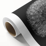 Vibrant peacock design wall art on rolled canvas, showcasing intricate feather details in rich blues and greens, perfect for stylish home decor.