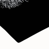 Close-up of a vibrant peacock design on stretched canvas wall art, showcasing intricate feather details in shades of blue and green, perfect for home decor.