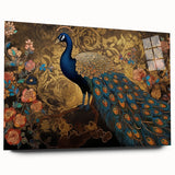 Acrylic wall art featuring a vibrant peacock design in a side view, showcasing rich colors and intricate details, perfect for home decor and artistic enhancement.