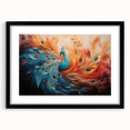 Peacock-themed wall art framed in black, showcasing intricate bird designs with vibrant colors, ideal for enhancing home decor and artistic expression.