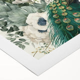 Vibrant rolled canvas showcasing a stunning peacock design in rich colors, perfect for adding a touch of elegance to any interior decor. Ideal for art enthusiasts.