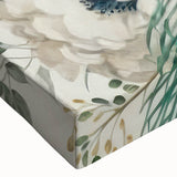 Close-up of a vibrant peacock design stretched canvas wall art, showcasing intricate details and vivid colors, perfect for adding elegance to any decor.