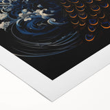 Vibrant rolled canvas showcasing an intricate peacock design in rich colors, perfect for adding a touch of elegance to any space. Ideal for wall decor enthusiasts.