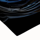 Close-up of a vibrant peacock design wall art on stretched canvas, showcasing rich colors of blue and green, ideal for enhancing modern home decor.