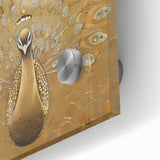 Close-up of a vibrant peacock design wall art piece, showcasing intricate acrylic and glass details, perfect for adding a touch of elegance to any decor.