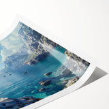 Colorful pelican wall art print featuring intricate designs and vibrant hues, rolled and ready for display, perfect for enhancing coastal-themed decor.