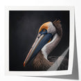 Colorful wall art featuring a vibrant pelican design, showcasing glossy finish and intricate details, ideal for enhancing modern home decor or coastal themes.