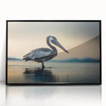 Framed wall art featuring a stylish black acrylic design of pelicans, showcasing intricate details and a modern aesthetic, ideal for home decor.