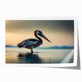 Colorful wall art print showcasing a pelican design, featuring intricate details and vibrant hues, ideal for enhancing modern home decor and artistic spaces.