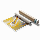 Rolled print showcasing a vibrant pelican design in a coastal theme, perfect for enhancing home décor. Features vivid colors and intricate details, ideal for bird lovers.