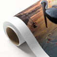Rolled canvas artwork showcasing a vibrant pelican design, featuring rich colors and intricate details, ideal for enhancing home decor with a coastal theme.