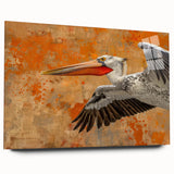 Elegant wall art featuring a side view of a pelican design, crafted from acrylic glass with a sleek finish, perfect for enhancing modern decor.