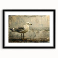 Framed wall art featuring a collection of sea birds in black and white design, elegantly matted, showcasing a stylish home decor accent for bird lovers.