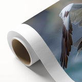 Vibrant rolled canvas featuring a collection of sea birds in a coastal design, showcasing intricate details and vivid colors, perfect for enhancing marine-themed decor.