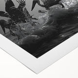 Colorful rolled canvas wall art featuring a collection of sea birds in a coastal setting, showcasing vibrant colors and intricate details, ideal for enhancing home decor.