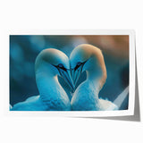 Colorful sea birds illustrated in a vibrant, artistic style on a rolled wall art print, showcasing intricate details and textures, ideal for coastal decor.