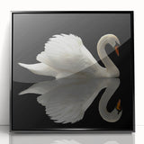 Framed wall art collection featuring a black acrylic swan design, showcasing elegant curves and intricate details, perfect for modern home decor.