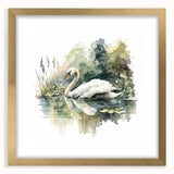 Elegant wall art featuring a gold-framed swan design, showcasing intricate details and a mat, perfect for adding a touch of sophistication to any space. Ideal for home decor enthusiasts seeking unique and stylish wall enhancements.